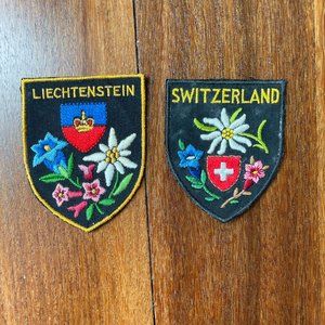 Vintage Liechtenstein & Switzerland Fabric Patches